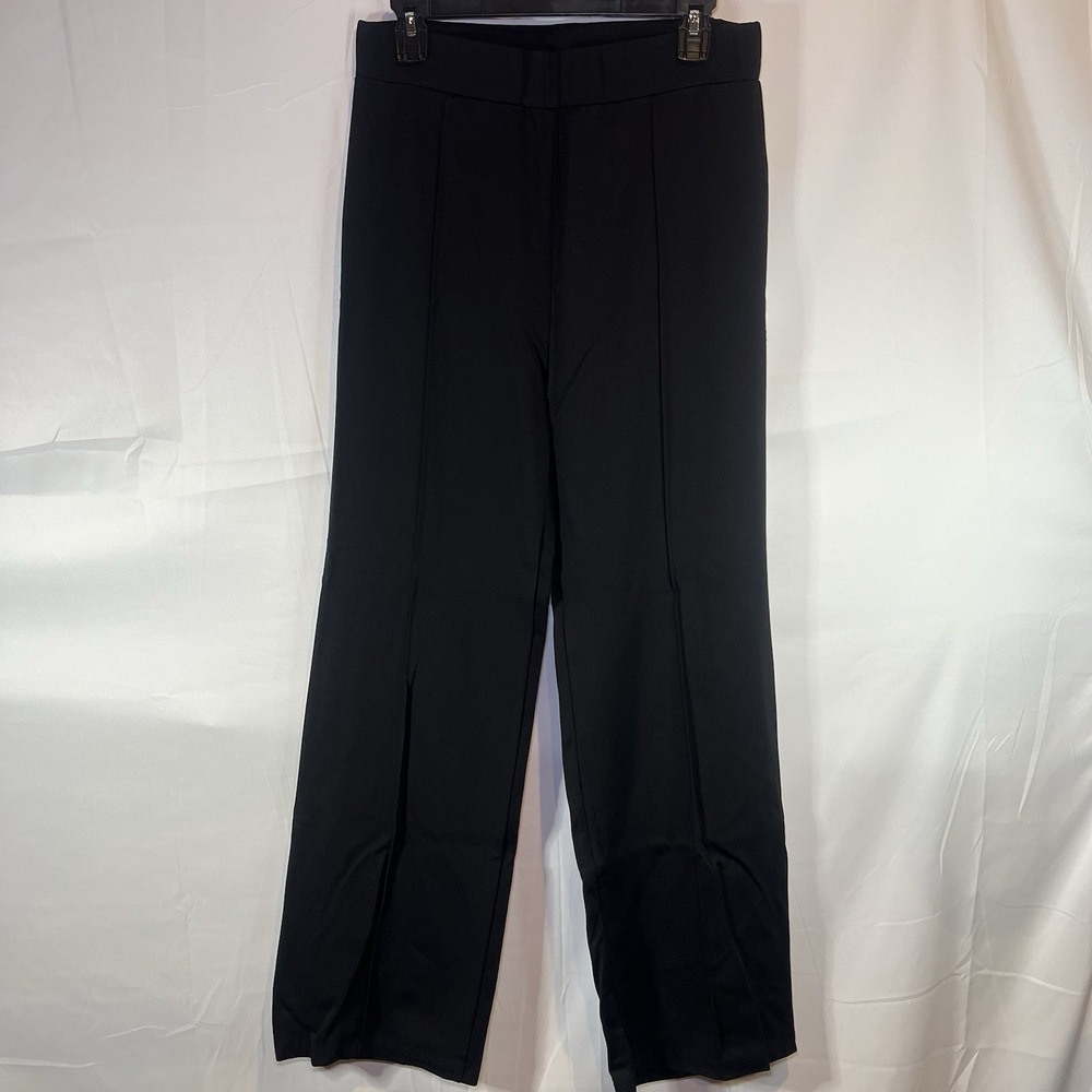 Women's Black Size Large Perfect Fit Ponte Flare Work Pant Office Professional